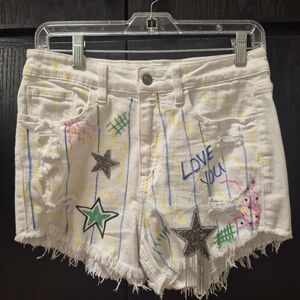 Studio Blu White Denim Shorts Sz 28